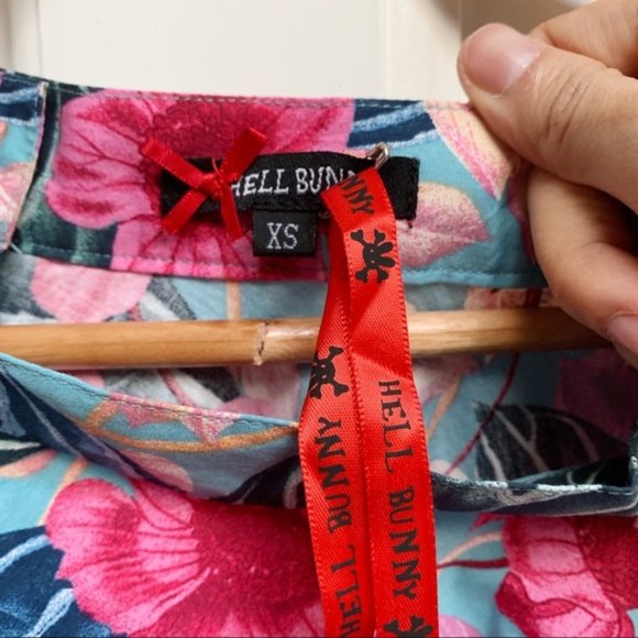 NWT Hell Bunny Nostalgic Awe A-Line Skirt Tropical - Picture 5 of 8